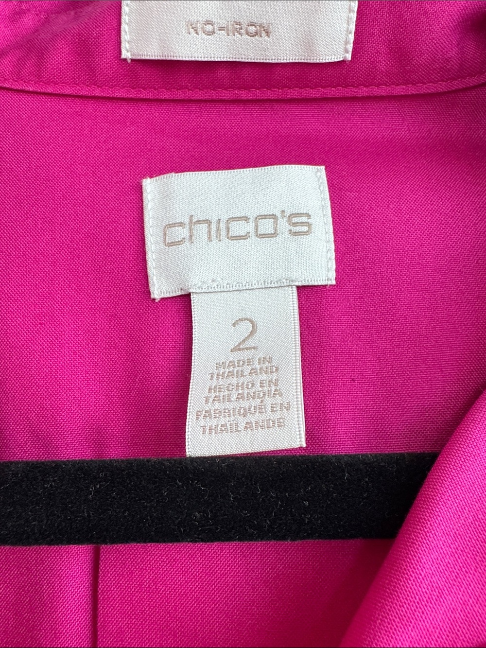 Chico's Hot Pink No Iron Collared Women's Shirt - Picture 2 of 3